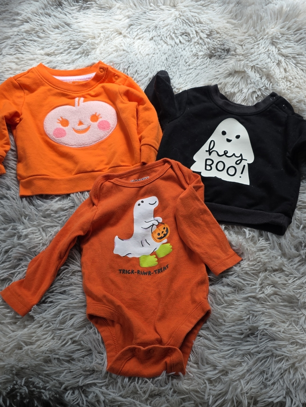 🎃🎃🎃Cat & Jack Orange and Black Halloween Toddler Tops & Bodysuit Set